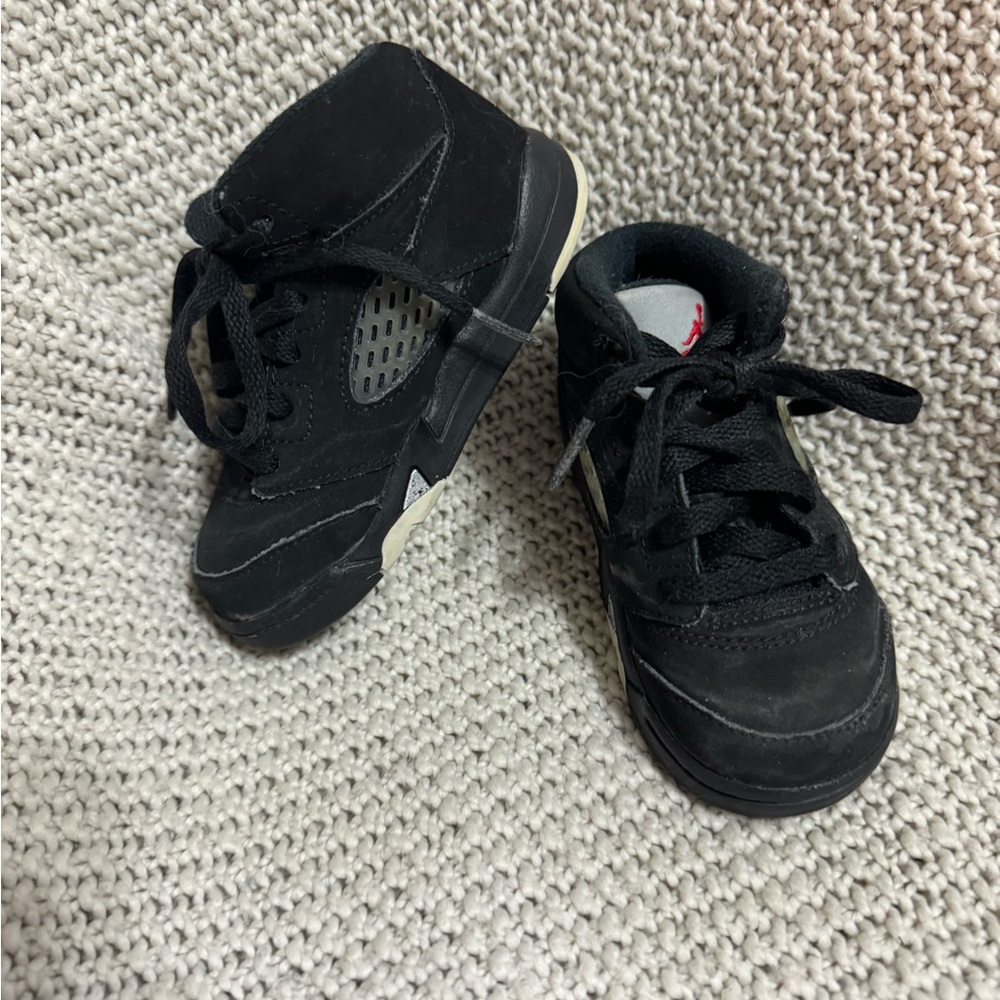 Nike Air Jordan 5 Retro BT Black Metallic‎ (440890-003) Toddlers Size 7C